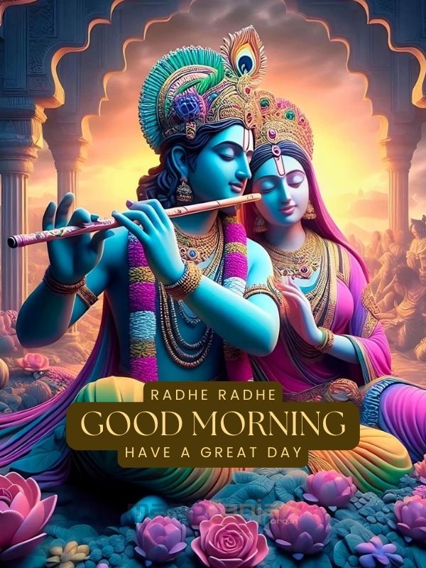 Good morning message and Morning Images with Lord Krishna